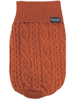 Parisian Pet 'Cable Knit Sweater' - Warm & Stylish Pet Sweater in Terracotta for Dogs & Cats