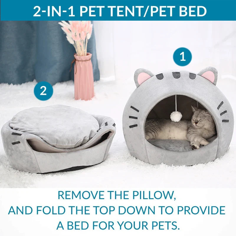Cute Cat Shaped Cat Bed 