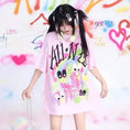 Load image into Gallery viewer, KOSAHIKI Pink Harajuku Graphic T-shirt
