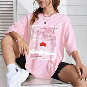 Pink Sakura Mount Fuji T-Shirt 