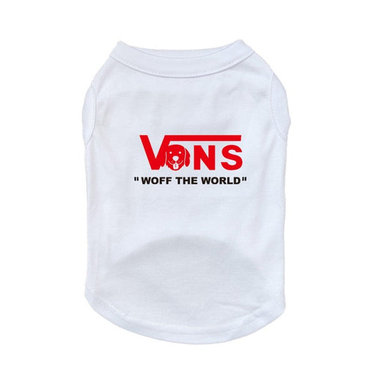 Vans-inspired “Woff The World" Dog T-Shirt 