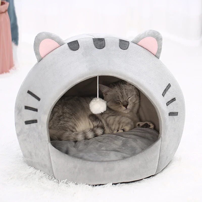 Cute Cat Shaped Cat Bed 