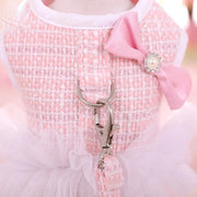 Pastel Pink or Blue Tweed Dog Tutu Harness & Leash Set