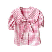 Gingham Peter Pan Collar Shirt 