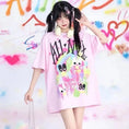 Load image into Gallery viewer, KOSAHIKI Pink Harajuku Graphic T-shirt
