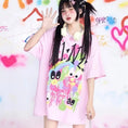 Load image into Gallery viewer, KOSAHIKI Pink Harajuku Graphic T-shirt
