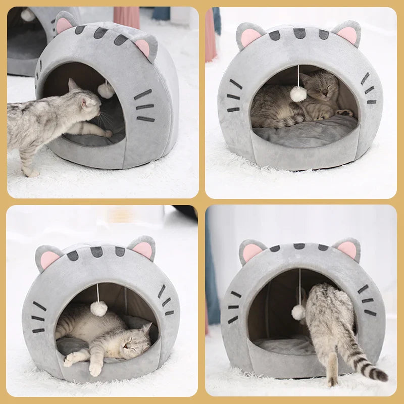 Cute Cat Shaped Cat Bed 