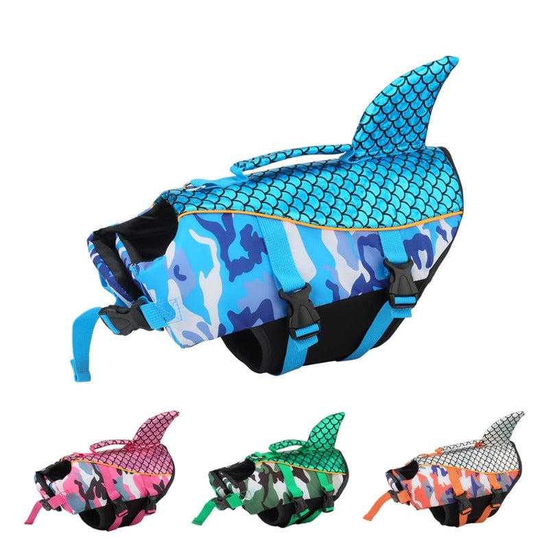 Camo Shark Dog Life Jacket - Southlake Paws