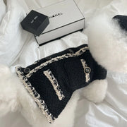 Chic Chanel-Inspired Tweed Hat & Dog Dress