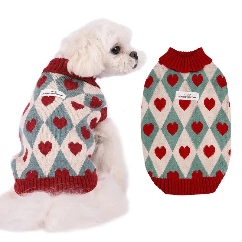 Diamond Heart Dog Sweater