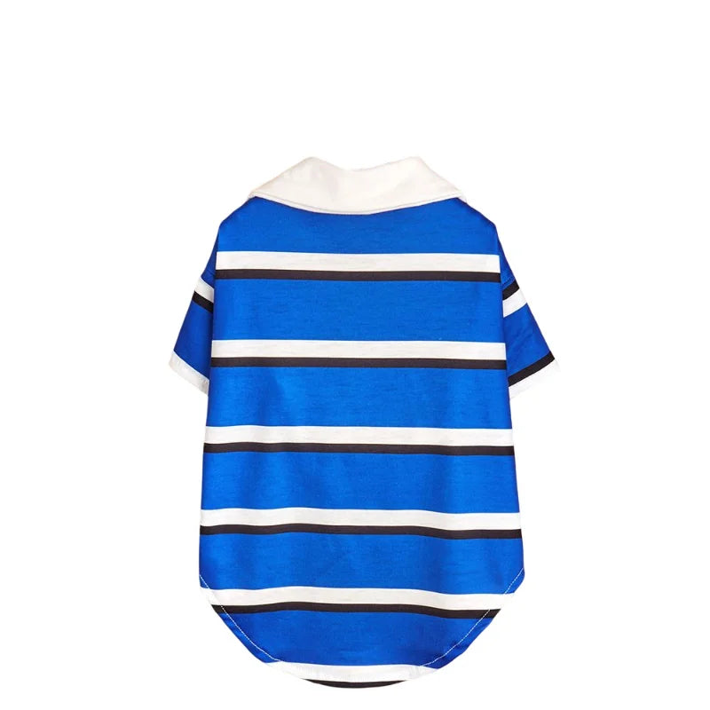 Blue Striped Polo Dog Shirt - Southlake Paws