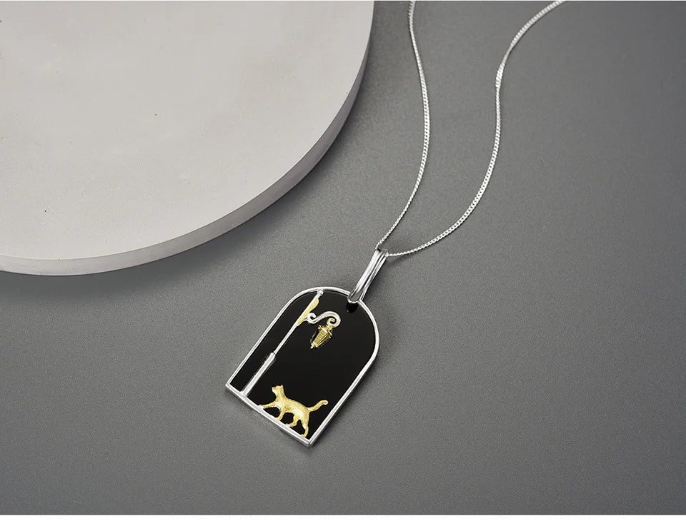 Cat Under The Lamp Pendant