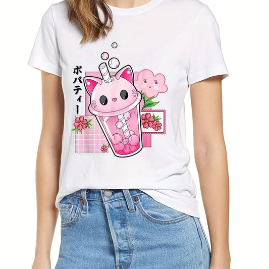 Boba Tea Cat Cup T-Shirt 