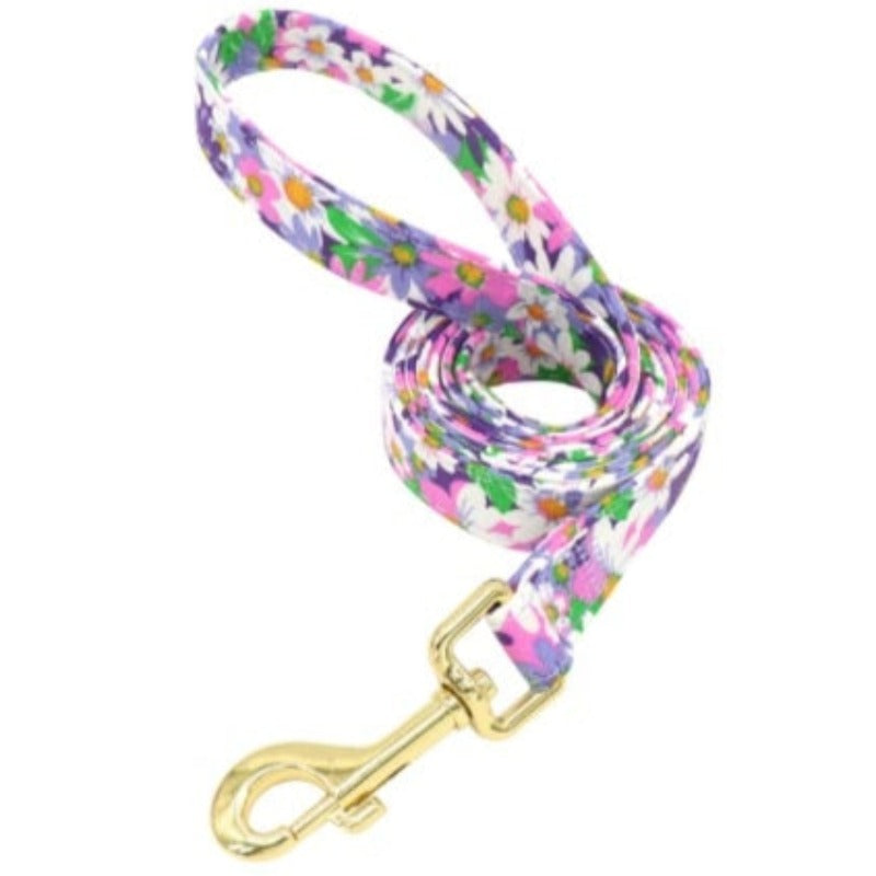 Purple Daisy Flower Dog Collar & Leash Set | Personalized Free - Southlake Paws