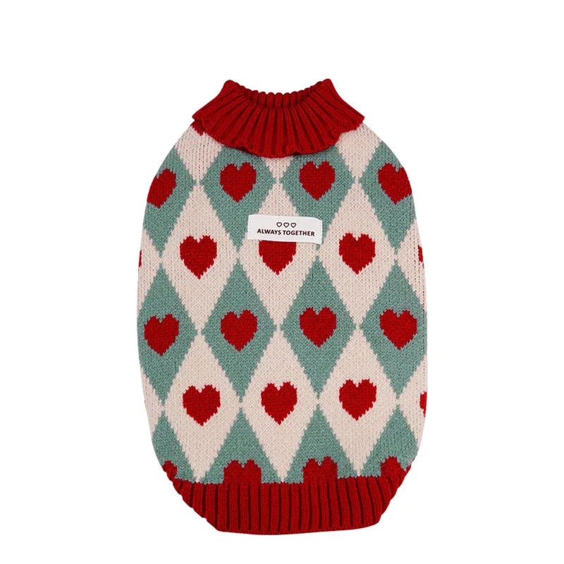 Diamond Heart Dog Sweater