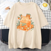 Kawaii Tiger Orange Juice T-Shirt 