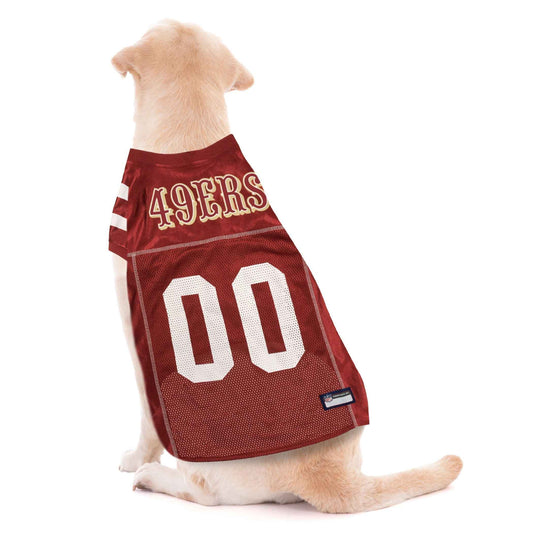 NFL San Francisco 49ers Striped Mesh Dog Jersey