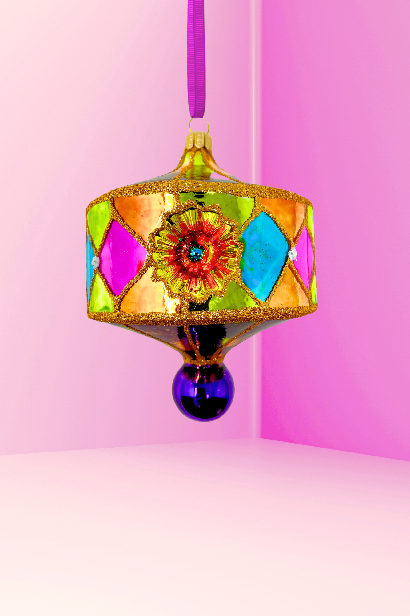 Santiago Reflector Polish Glass Ornament - Southlake Paws