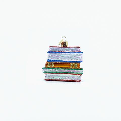 Stack Of Books Ornament - Southlake Paws