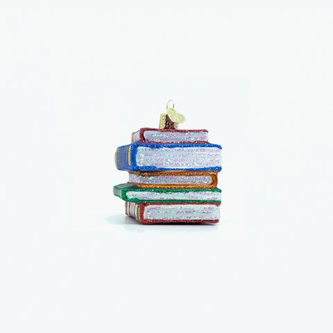 Stack Of Books Ornament - Southlake Paws
