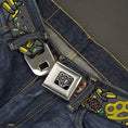 Load image into Gallery viewer, BD Wings Logo CLOSE-UP Full Color Black Silver Seatbelt Belt - Born to Raise Hell Gray Webbing
