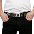 Load image into Gallery viewer, BD Wings Logo CLOSE-UP Full Color Black Silver Seatbelt Belt - Born to Raise Hell Gray Webbing

