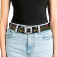 Load image into Gallery viewer, BD Wings Logo CLOSE-UP Full Color Black Silver Seatbelt Belt - Born to Raise Hell Gray Webbing
