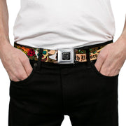 BD Wings Logo CLOSE-UP Full Color Black Silver Seatbelt Belt - Death Before Dishonor Olive Webbing