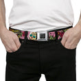 Load image into Gallery viewer, BD Wings Logo CLOSE-UP Full Color Black Silver Seatbelt Belt - Death Before Dishonor Pink Webbing
