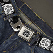 BD Wings Logo CLOSE-UP Full Color Black Silver Seatbelt Belt - Death Before Dishonor Black/White Webbing