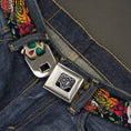 Load image into Gallery viewer, BD Wings Logo CLOSE-UP Full Color Black Silver Seatbelt Belt - Death Before Dishonor CLOSE-UP Black Webbing
