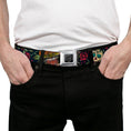 Load image into Gallery viewer, BD Wings Logo CLOSE-UP Full Color Black Silver Seatbelt Belt - Death Before Dishonor CLOSE-UP Black Webbing
