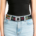 Load image into Gallery viewer, BD Wings Logo CLOSE-UP Full Color Black Silver Seatbelt Belt - Death Before Dishonor CLOSE-UP Black Webbing
