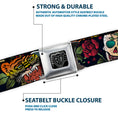Load image into Gallery viewer, BD Wings Logo CLOSE-UP Full Color Black Silver Seatbelt Belt - Death Before Dishonor CLOSE-UP Black Webbing

