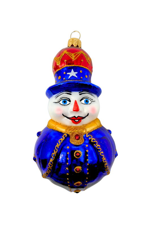 Sheriff Snowman Glass Ornament - Southlake Paws