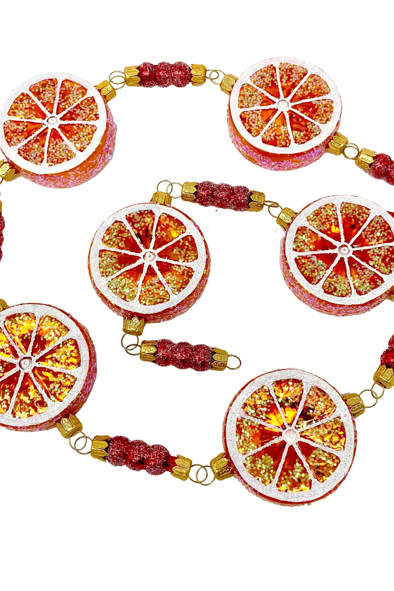 Sicilian Orange Slices Glass Tree Garland - Southlake Paws