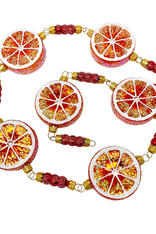 Sicilian Orange Slices Glass Tree Garland - Southlake Paws