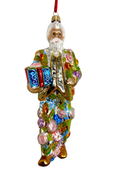 Load image into Gallery viewer, Silver Lining Santa Polish Glass Ornament - Southlake Paws
