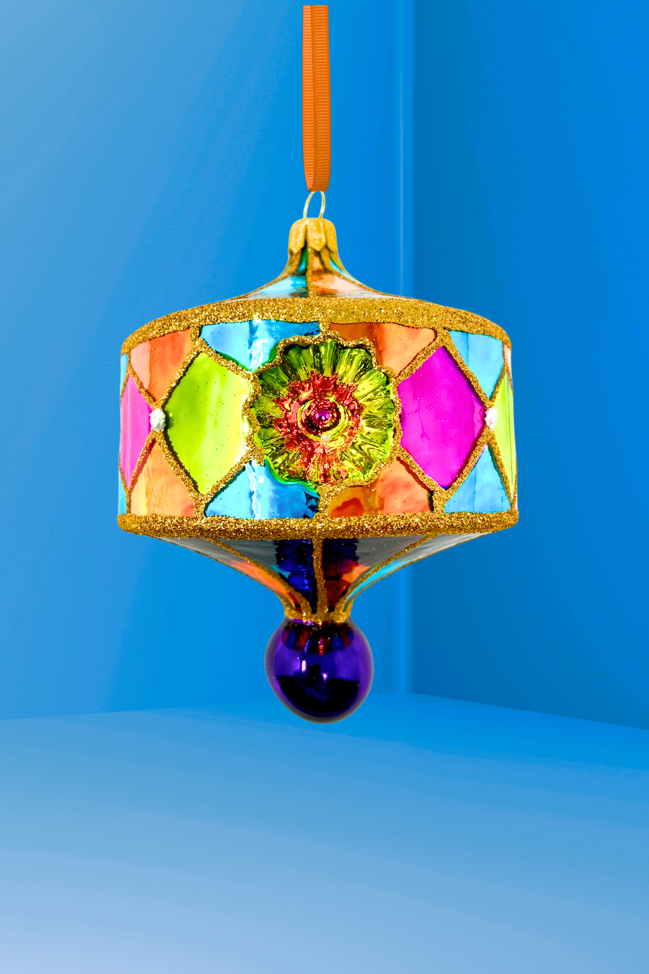 South Beach Reflector Polish Glass Ornament - Southlake Paws