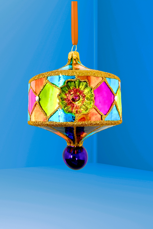 South Beach Reflector Polish Glass Ornament - Southlake Paws