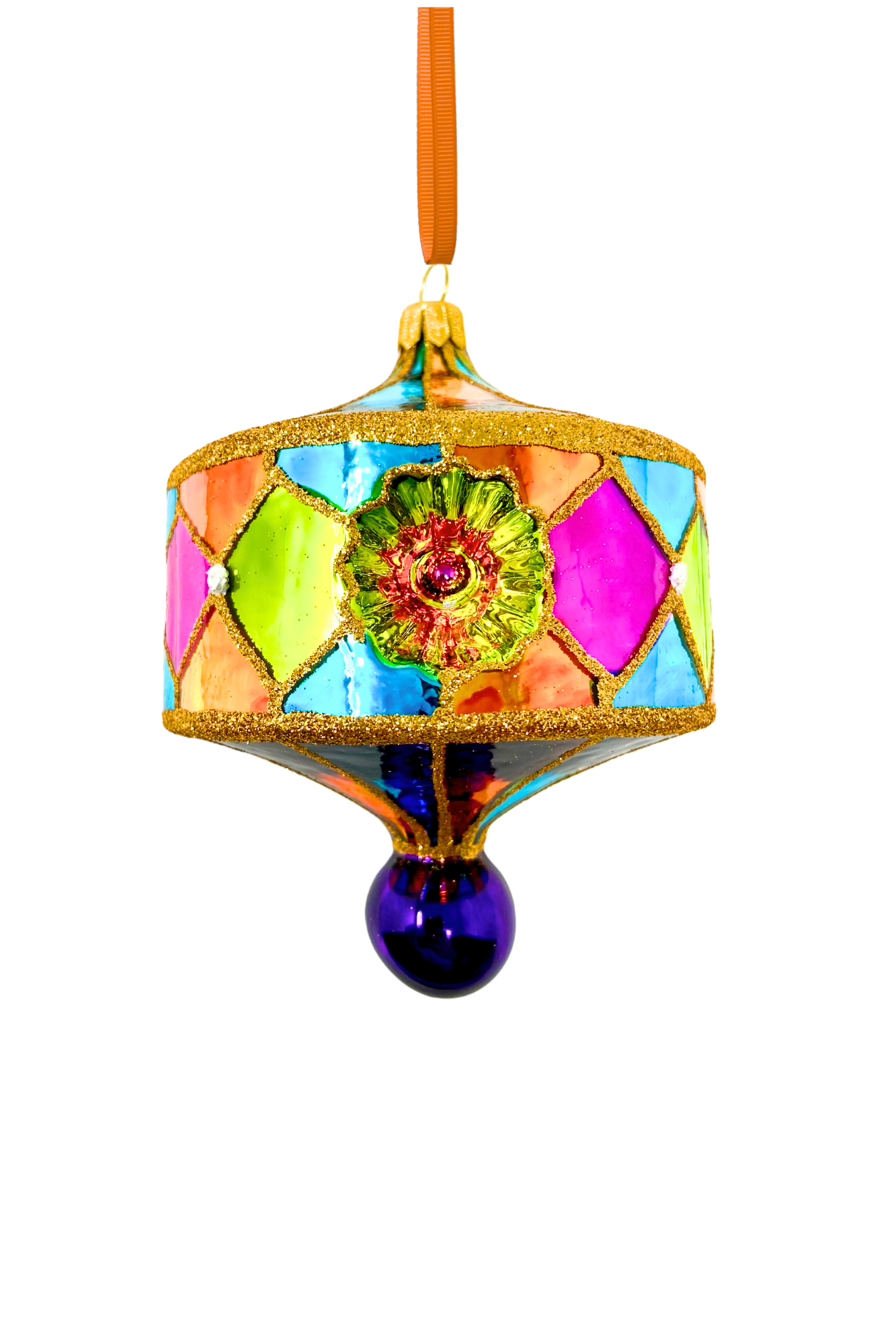 South Beach Reflector Polish Glass Ornament - Southlake Paws
