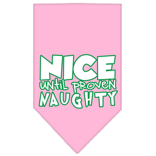 Christmas Pet and Dog Bandana Screen Printed, "Nice Until Proven Naughty"