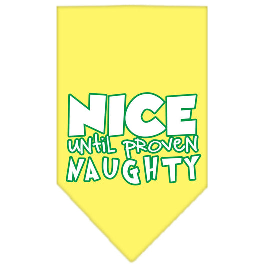 Christmas Pet and Dog Bandana Screen Printed, "Nice Until Proven Naughty"