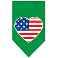 Load image into Gallery viewer, Pet and Dog Bandana Screen Printed, "American Flag Heart"
