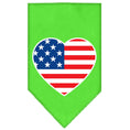 Load image into Gallery viewer, Pet and Dog Bandana Screen Printed, "American Flag Heart"
