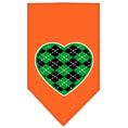 Load image into Gallery viewer, Pet and Dog Bandana Screen Printed, "Green Argyle Heart"
