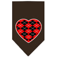 Load image into Gallery viewer, Pet and Dog Bandana Screen Printed, "Red Argyle Heart"
