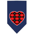 Load image into Gallery viewer, Pet and Dog Bandana Screen Printed, "Red Argyle Heart"
