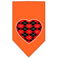 Load image into Gallery viewer, Pet and Dog Bandana Screen Printed, "Red Argyle Heart"
