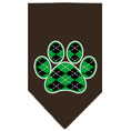 Load image into Gallery viewer, Pet and Dog Bandana Screen Printed,  "Green Argyle Paw"
